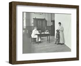 School Nurse Examining Girls Hair for Head Lice, Chaucer School, London, 1911-null-Framed Photographic Print