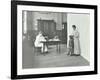 School Nurse Examining Girls Hair for Head Lice, Chaucer School, London, 1911-null-Framed Premium Photographic Print