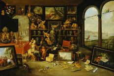 A Personification and Allegory of Sight: a Collectors Cabinet, circa 1660-School Of Antwerp-Framed Stretched Canvas