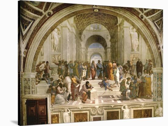 School of Athens, circa 1510-1512, One of the Murals Raphael Painted for Pope Julius II-Raphael-Stretched Canvas