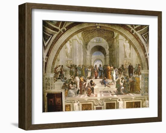 School of Athens, circa 1510-1512, One of the Murals Raphael Painted for Pope Julius II-Raphael-Framed Premium Giclee Print