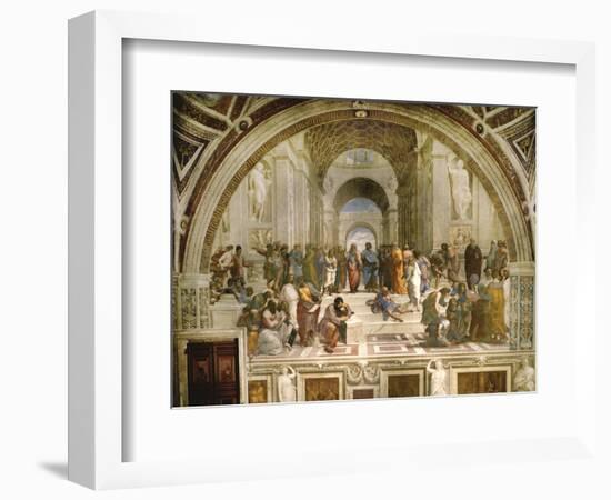 School of Athens, circa 1510-1512, One of the Murals Raphael Painted for Pope Julius II-Raphael-Framed Giclee Print