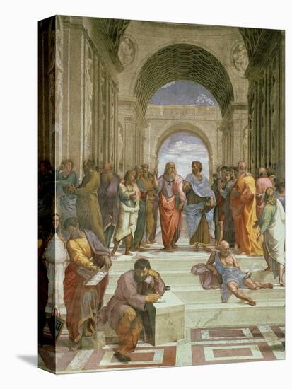 School of Athens, Detail of the Centre Showing Plato and Aristotle with Students-Raphael-Stretched Canvas
