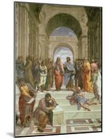 School of Athens, Detail of the Centre Showing Plato and Aristotle with Students-Raphael-Mounted Giclee Print