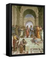 School of Athens, Detail of the Centre Showing Plato and Aristotle with Students-Raphael-Framed Stretched Canvas