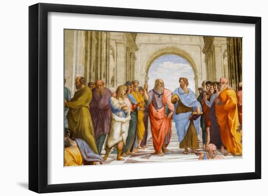 School of Athens, Detail. Plato and Aristotle. 1509 (Fresco)-Raphael (1483-1520)-Framed Giclee Print