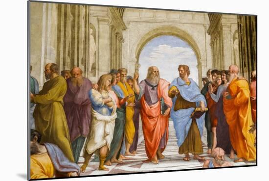 School of Athens, Detail. Plato and Aristotle. 1509 (Fresco)-Raphael (1483-1520)-Mounted Giclee Print