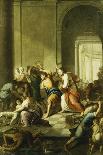 Christ Driving the Money-Changers from the Temple-School of Eustache Le Sueur-Framed Giclee Print