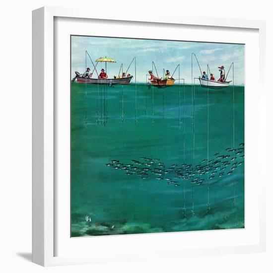 "School of Fish Among Lines", August 7, 1954-Thornton Utz-Framed Giclee Print