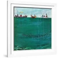 "School of Fish Among Lines", August 7, 1954-Thornton Utz-Framed Giclee Print