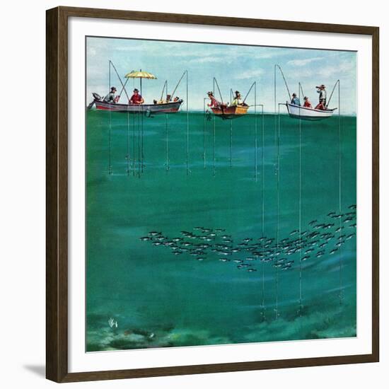 "School of Fish Among Lines", August 7, 1954-Thornton Utz-Framed Giclee Print