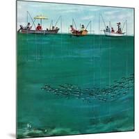 "School of Fish Among Lines", August 7, 1954-Thornton Utz-Mounted Giclee Print