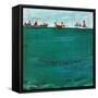 "School of Fish Among Lines", August 7, 1954-Thornton Utz-Framed Stretched Canvas