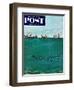 "School of Fish Among Lines" Saturday Evening Post Cover, August 7, 1954-Thornton Utz-Framed Giclee Print