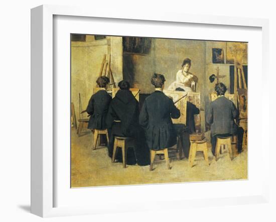 School of Painting, 1871-Giacomo Favretto-Framed Giclee Print