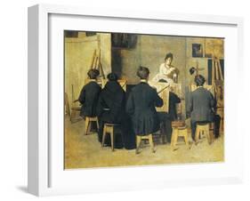 School of Painting, 1871-Giacomo Favretto-Framed Giclee Print