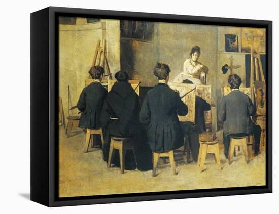 School of Painting, 1871-Giacomo Favretto-Framed Stretched Canvas