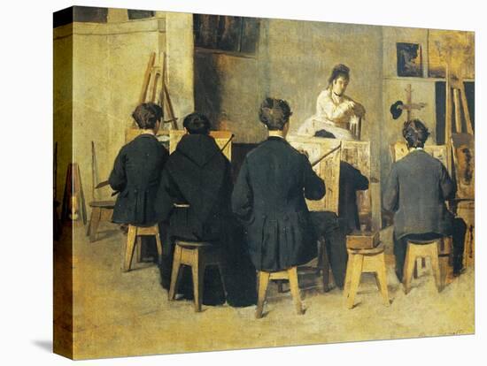 School of Painting, 1871-Giacomo Favretto-Stretched Canvas