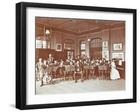 School Orchestra, Cromer Street School/ Argyle School, St Pancras, London, 1906-null-Framed Premium Photographic Print