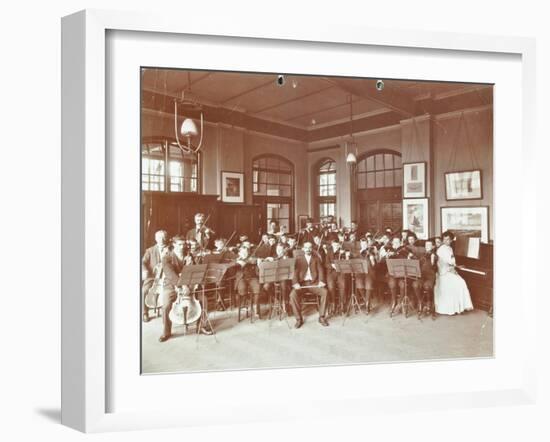 School Orchestra, Cromer Street School/ Argyle School, St Pancras, London, 1906-null-Framed Premium Photographic Print