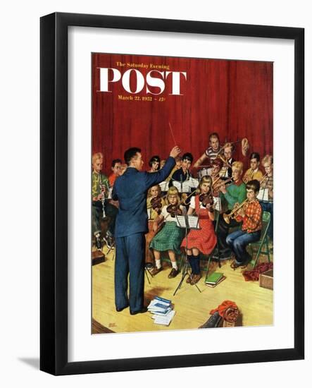 "School Orchestra" Saturday Evening Post Cover, March 22, 1952-Amos Sewell-Framed Giclee Print