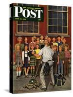 "School Pictures," Saturday Evening Post Cover, June 15, 1946-Stevan Dohanos-Stretched Canvas