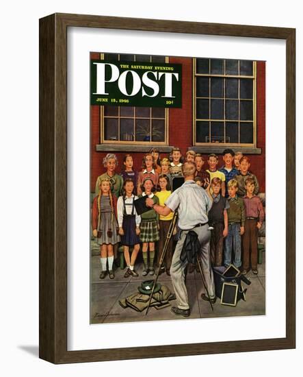 "School Pictures," Saturday Evening Post Cover, June 15, 1946-Stevan Dohanos-Framed Giclee Print