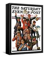 "School's Out," Saturday Evening Post Cover, June 25, 1927-Eugene Iverd-Framed Stretched Canvas