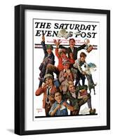 "School's Out," Saturday Evening Post Cover, June 25, 1927-Eugene Iverd-Framed Giclee Print