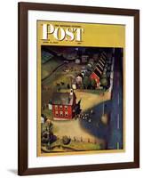"School's Out," Saturday Evening Post Cover, June 9, 1945-John Falter-Framed Giclee Print