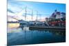 School Ship in Harbour at Dusk, Gothenburg, Sweden, Scandinavia, Europe-Frank Fell-Mounted Photographic Print