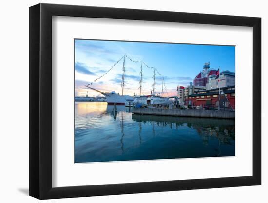 School Ship in Harbour at Dusk, Gothenburg, Sweden, Scandinavia, Europe-Frank Fell-Framed Photographic Print