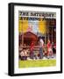 "School Supplies," Saturday Evening Post Cover, September 1, 1973-R. Howe-Framed Giclee Print