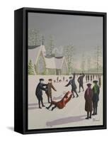 School Yard Sliding-Peter Szumowski-Framed Stretched Canvas