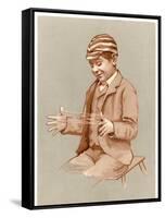 Schoolboy Playing Cat's Cradle-null-Framed Stretched Canvas
