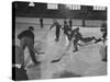 Schoolboys Playing Ice Hockey-Ralph Morse-Stretched Canvas