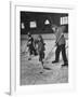 Schoolboys Playing Ice Hockey-null-Framed Photographic Print