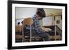 Schoolchild Placing Books in Desk-William P. Gottlieb-Framed Photographic Print