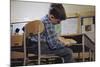 Schoolchild Placing Books in Desk-William P. Gottlieb-Mounted Photographic Print