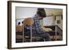 Schoolchild Placing Books in Desk-William P. Gottlieb-Framed Photographic Print