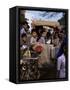 Schoolchildren in Cycle Rickshaw, Aleppey, Kerala State, India-Jenny Pate-Framed Stretched Canvas