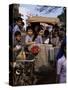 Schoolchildren in Cycle Rickshaw, Aleppey, Kerala State, India-Jenny Pate-Stretched Canvas