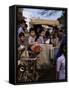 Schoolchildren in Cycle Rickshaw, Aleppey, Kerala State, India-Jenny Pate-Framed Stretched Canvas