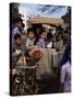 Schoolchildren in Cycle Rickshaw, Aleppey, Kerala State, India-Jenny Pate-Stretched Canvas