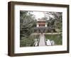 Schoolgirl Walking Through Temple Garden, Vietnam, Indochina, Southeast Asia, Asia-Purcell-Holmes-Framed Photographic Print