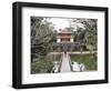 Schoolgirl Walking Through Temple Garden, Vietnam, Indochina, Southeast Asia, Asia-Purcell-Holmes-Framed Photographic Print