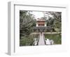 Schoolgirl Walking Through Temple Garden, Vietnam, Indochina, Southeast Asia, Asia-Purcell-Holmes-Framed Photographic Print