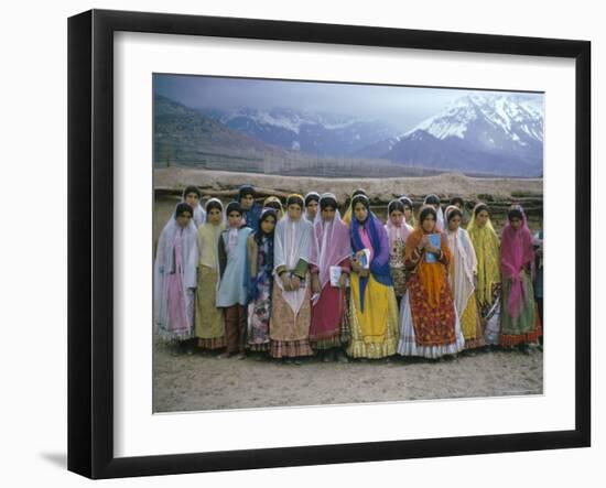 Schoolgirls, Boyerahmad Tribe, Iran, Middle East-Robert Harding-Framed Photographic Print