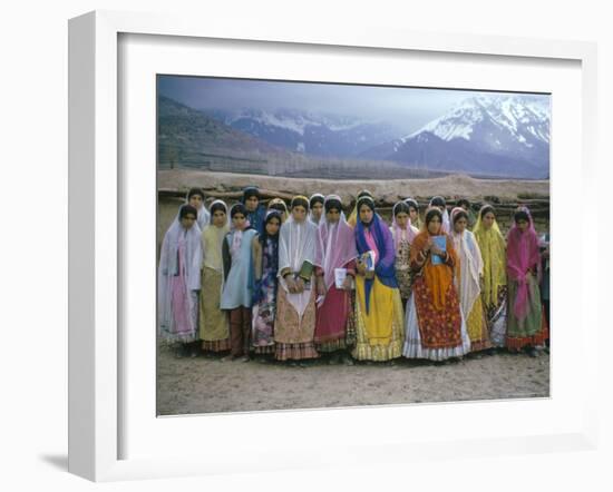 Schoolgirls, Boyerahmad Tribe, Iran, Middle East-Robert Harding-Framed Photographic Print