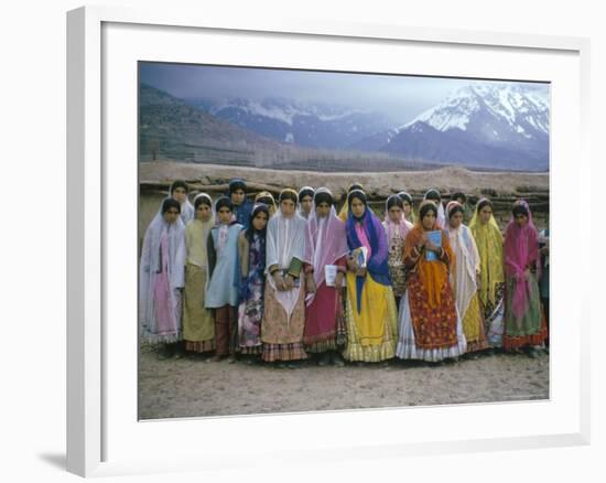 Schoolgirls, Boyerahmad Tribe, Iran, Middle East-Robert Harding-Framed Photographic Print